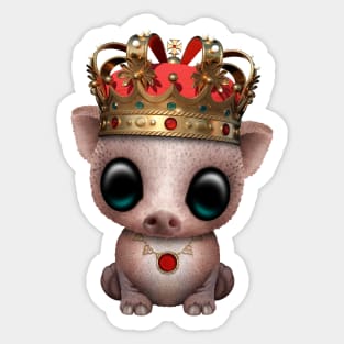 Cute Royal Pig Wearing Crown Sticker